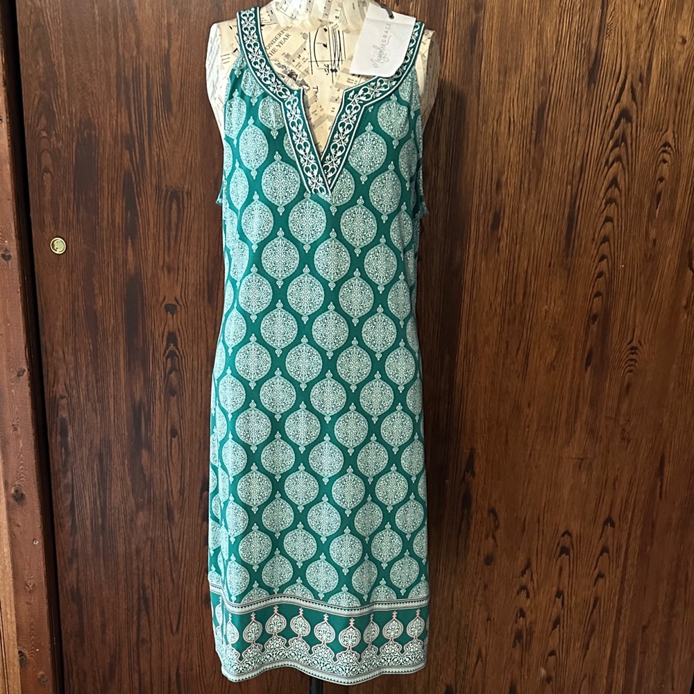 Magnolia Grace Teal Patterned Top